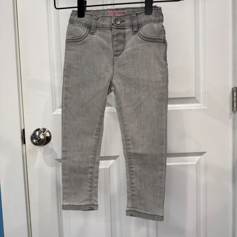 The‎ Childrens Place Girls Gray Skinny Denim Jeggings Jeans Size 3T Adjustable